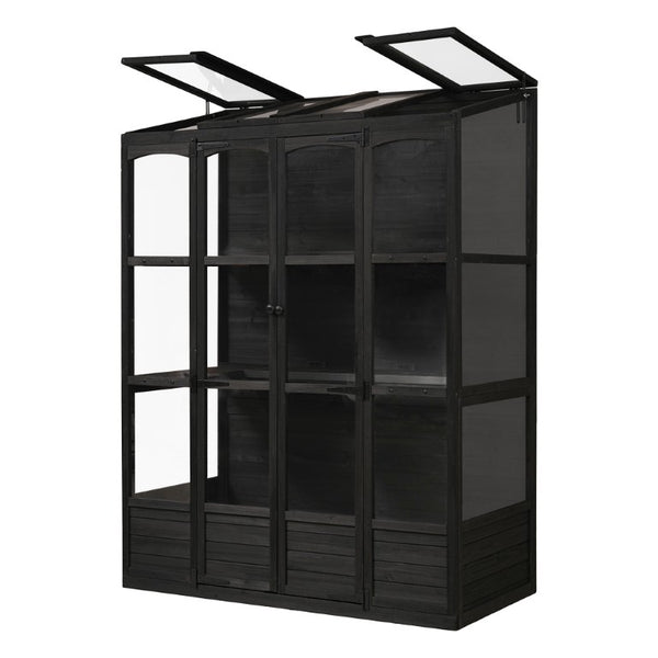 English Elm Wf316554aab[not for Sale] Fir Wood Walk-In Greenhouse with Polycarbonate Panel Skylights WF316554AAB