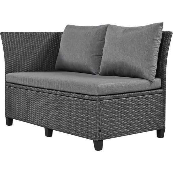 English Elm Wf316856aae[not for Sale] PE Rattan Outdoor Daybed with Canopy and Adjustable Table WF316856AAE