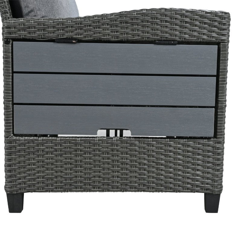 English Elm Wf316857aae[nit for Sale] Outdoor PE Rattan Round Sectional Daybed with Canopy and Table WF316857AAE