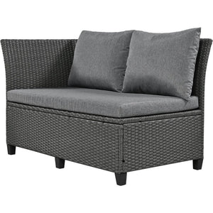 English Elm Wf316857aae[nit for Sale] Outdoor PE Rattan Round Sectional Daybed with Canopy and Table WF316857AAE
