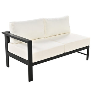 English Elm U-shaped Modular Outdoor Sectional with Rust-proof Aluminum Frame and Plush Cushions WF320455AAA