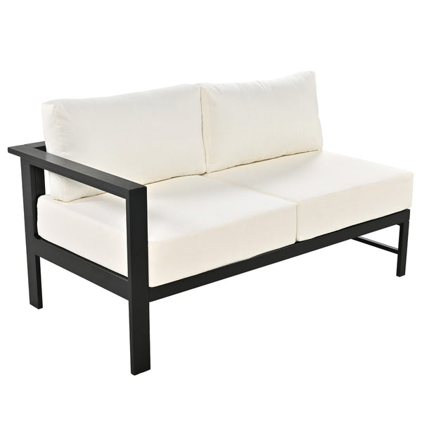 English Elm U-shaped Modular Outdoor Sectional with Rust-proof Aluminum Frame and Plush Cushions WF320455AAA