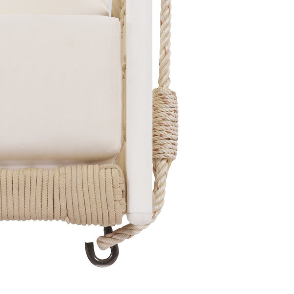 English Elm Trexm Outdoor Woven Rope Swing Sofa Iron Frame Resort Style Patio Seating for Two Beige - A WF320727AAA