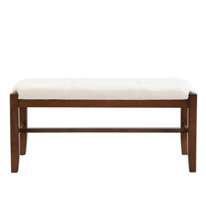 English Elm 2 Upholstered Dining Chairs and Bench with Wood Legs for Compact Modern Spaces WF321687AAK