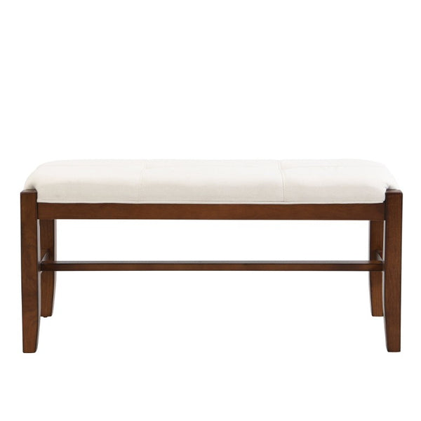 English Elm 2 Upholstered Dining Chairs and Bench with Wood Legs for Compact Modern Spaces WF321687AAK