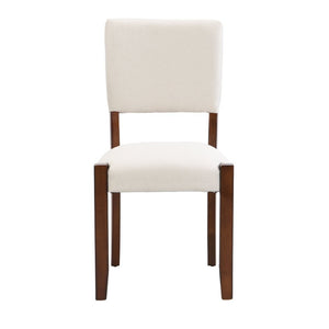 English Elm 2 Upholstered Dining Chairs and Bench with Wood Legs for Compact Modern Spaces WF321687AAK