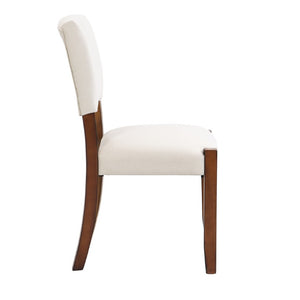 English Elm 2 Upholstered Dining Chairs and Bench with Wood Legs for Compact Modern Spaces WF321687AAK