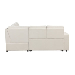 English Elm U_style Modular Sectional Sofa with Hidden Storage USB Charging and Cup Holders WF326034AAA