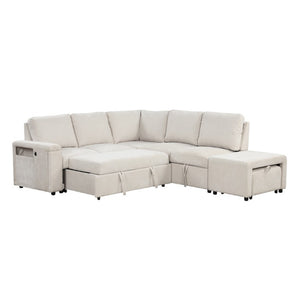 English Elm U_style Modular Sectional Sofa with Hidden Storage USB Charging and Cup Holders WF326034AAA