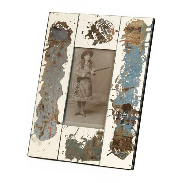 Zentique Specchio Antique Mirrored Photo Frame 7.5x9.5" — Vintage Distressed Glass, Elegant Mantel Display, Giftable WF622507BG