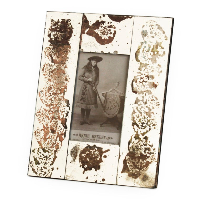 Zentique Specchio Antique Mirrored Photo Frame 7.5x9.5" — Distressed Glass Finish, Vintage Charm for Mantel Decor WF622514BG