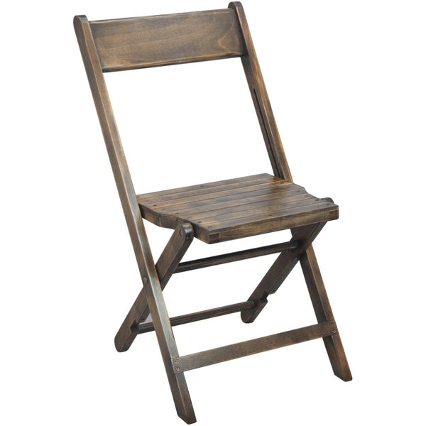 English Elm 2-Pack Antique Black Slatted Wood Folding Chairs - Durable, Stylish, Perfect for Events & Storage WFC-SLAT-AB-2