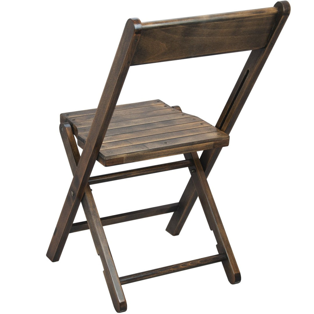 English Elm 2-Pack Antique Black Slatted Wood Folding Chairs - Durable, Stylish, Perfect for Events & Storage WFC-SLAT-AB-2