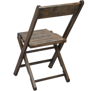 English Elm 2-Pack Antique Black Slatted Wood Folding Chairs - Durable, Stylish, Perfect for Events & Storage WFC-SLAT-AB-2