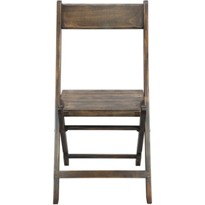English Elm 2-Pack Antique Black Slatted Wood Folding Chairs - Durable, Stylish, Perfect for Events & Storage WFC-SLAT-AB-2