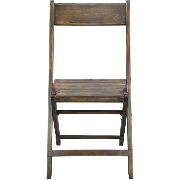 English Elm 2-Pack Antique Black Slatted Wood Folding Chairs - Durable, Stylish, Perfect for Events & Storage WFC-SLAT-AB-2