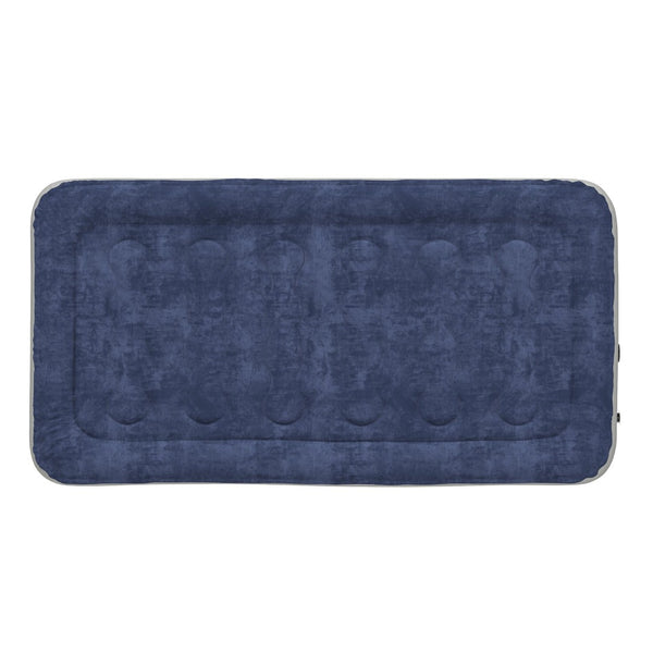 English Elm Kellos 18-Inch Air Mattress with Built-in Electric Pump, Carrying Case & Plush Flocked Top Comfort Blue Twin WG-AM101-18-T-GG