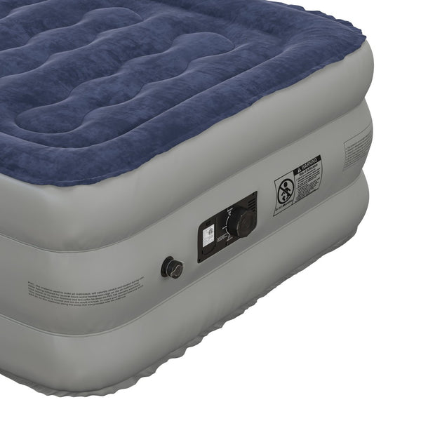 English Elm Kellos 18-Inch Air Mattress with Built-in Electric Pump, Carrying Case & Plush Flocked Top Comfort Blue Twin WG-AM101-18-T-GG