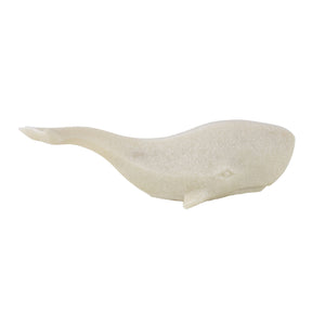 Zeugma Whale Sculpture In White Marble With Gold Leaf Finish - Elegant Home Décor, 15.5" Wide, 3 Lbs   Cf1200018