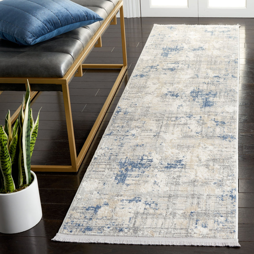 Safavieh Whisper 544F Grey/Blue-Ivory 6X9 Low-Profile Area Rug — Power-Loomed Turkey, Soft Durable Blend WHS544F-6