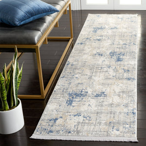 Safavieh Whisper 544F Grey/Blue-Ivory 6X9 Low-Profile Area Rug — Power-Loomed Turkey, Soft Durable Blend WHS544F-6