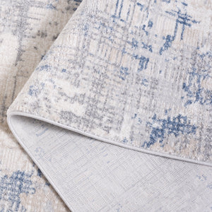 Safavieh Whisper 544F Grey/Blue-Ivory 6X9 Low-Profile Area Rug — Power-Loomed Turkey, Soft Durable Blend WHS544F-6