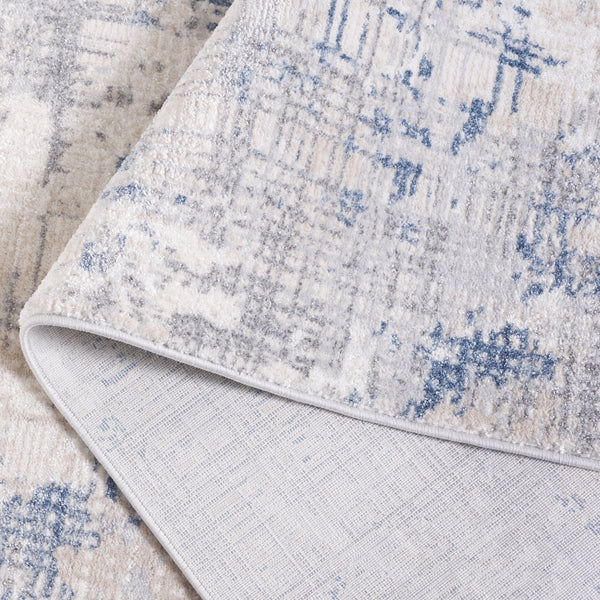 Safavieh Whisper 544F Grey/Blue-Ivory 6X9 Low-Profile Area Rug — Power-Loomed Turkey, Soft Durable Blend WHS544F-6