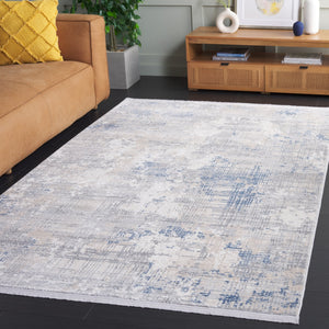 Safavieh Whisper 544F Grey/Blue-Ivory 6X9 Low-Profile Area Rug — Power-Loomed Turkey, Soft Durable Blend WHS544F-6