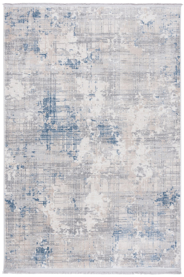 Safavieh Whisper 544F Grey/Blue-Ivory 6X9 Low-Profile Area Rug — Power-Loomed Turkey, Soft Durable Blend WHS544F-6