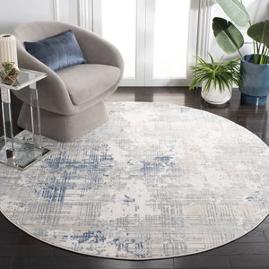 Safavieh Whisper 544F Grey/Blue-Ivory 6X9 Low-Profile Area Rug — Power-Loomed Turkey, Soft Durable Blend WHS544F-6