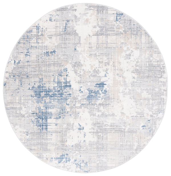 Safavieh Whisper 544F Grey/Blue-Ivory 6X9 Low-Profile Area Rug — Power-Loomed Turkey, Soft Durable Blend WHS544F-6