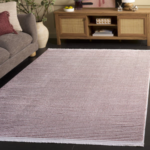Safavieh Whisper Rust And Ivory Area Rug — Low-Profile Turkish Power-Loomed Striped Design, Durable Softness 5'-3" x 7'-6" WHS550P-5