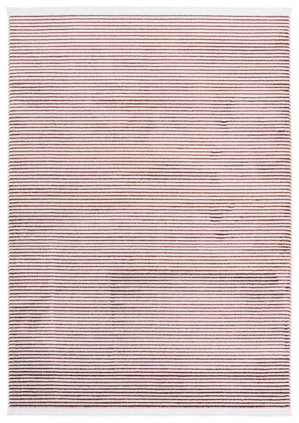 Safavieh Whisper Rust And Ivory Area Rug — Low-Profile Turkish Power-Loomed Striped Design, Durable Softness 5'-3" x 7'-6" WHS550P-5