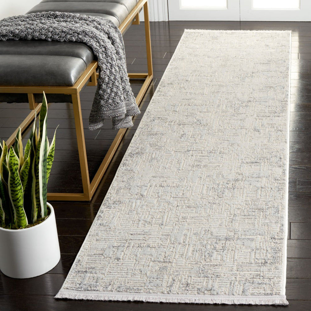 Safavieh Whisper Elegant Area Rug – Modern Abstract Design For Hallways, Durable & Stylish Home Decor Solution Light Grey ,Beige 48% Polypropylene,40% Cotton,12% Polyester Whs582f-3