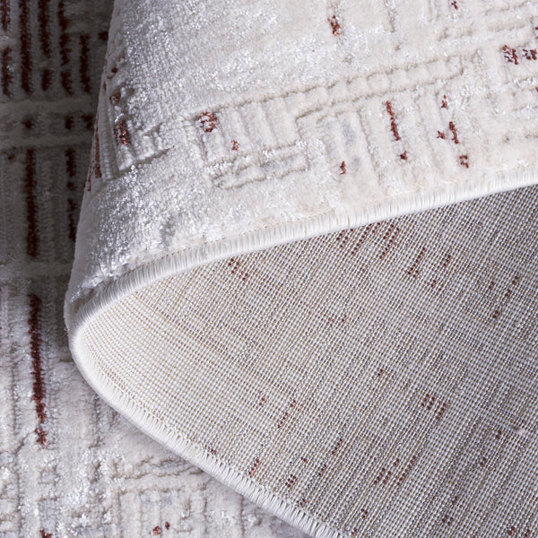 Safavieh Whisper Low Pile Rug In Warm Rust And Ivory Tones — Power‑Loomed Blend For Durable, Soft Modern Style 5'-3" x 7'-6" WHS582P-5
