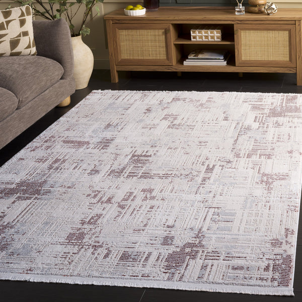 Safavieh Whisper Modern Rust And Ivory Runner — Low-Profile 3/8" Pile, Durable Turkish Power-Loomed Construction 2'-2" x 8'-0" WHS582P-28