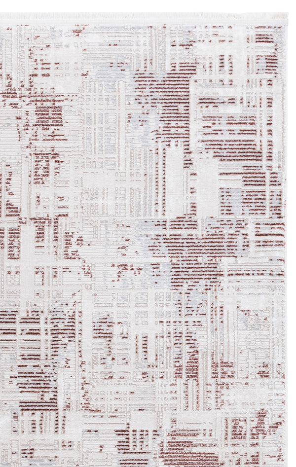Safavieh Whisper Modern Rust And Ivory Runner — Low-Profile 3/8" Pile, Durable Turkish Power-Loomed Construction 2'-2" x 8'-0" WHS582P-28
