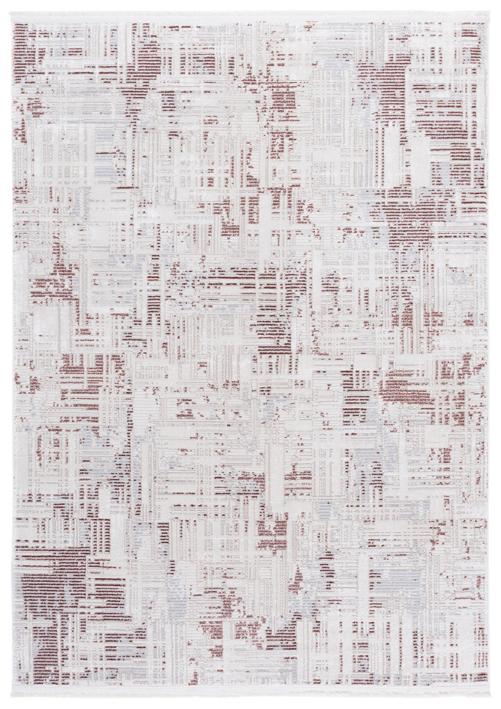 Safavieh Whisper Modern Rust And Ivory Runner — Low-Profile 3/8" Pile, Durable Turkish Power-Loomed Construction 2'-2" x 8'-0" WHS582P-28