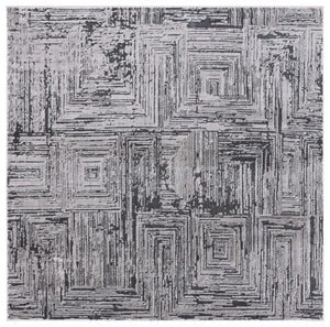 Safavieh Whisper 814 Power Loomed 60% Polypropylene, 40% Polyester Modern Rug Grey / Dark Grey WHS814F-7SQ