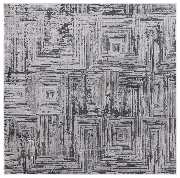 Safavieh Whisper 814 Power Loomed 60% Polypropylene, 40% Polyester Modern Rug Grey / Dark Grey WHS814F-7SQ