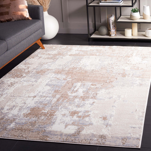Safavieh Whisper 820 Power Loomed Modern Rug Beige / Light Grey 9' x 12'