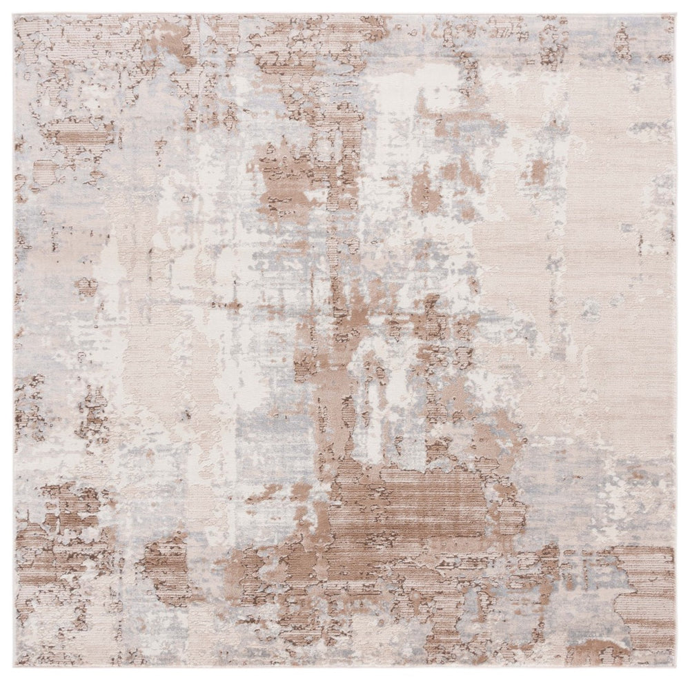 Safavieh Whisper 820 Power Loomed 60% Polypropylene, 40% Polyester Modern Rug Beige / Light Grey WHS820B-7SQ