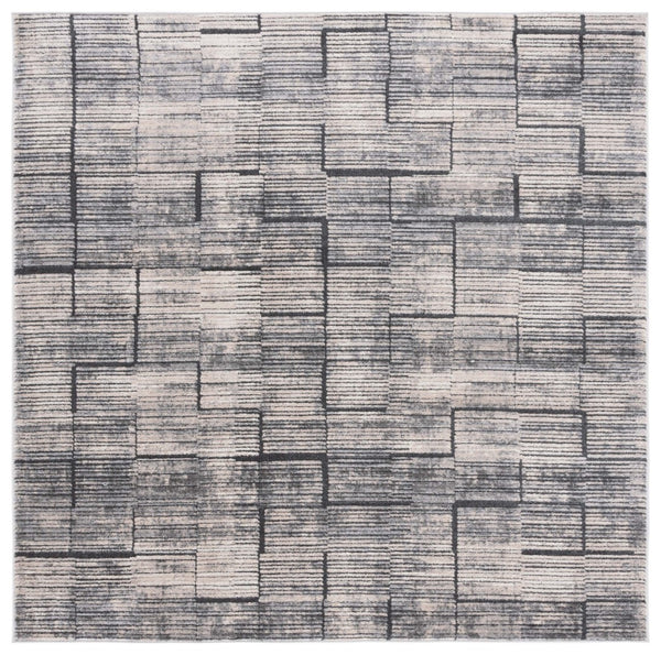 Safavieh Whisper 822 Power Loomed 60% Polypropylene, 40% Polyester Modern Rug Grey / Light Beige WHS822F-7SQ