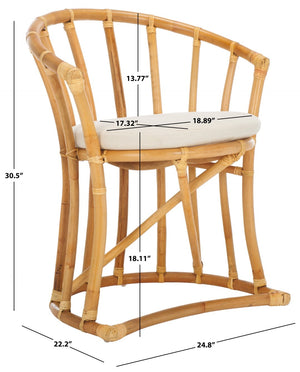 Safavieh Bates Rattan Accent Chair - Modern Balinese Design With Curved Silhouette For Timeless Elegance WIK6500B