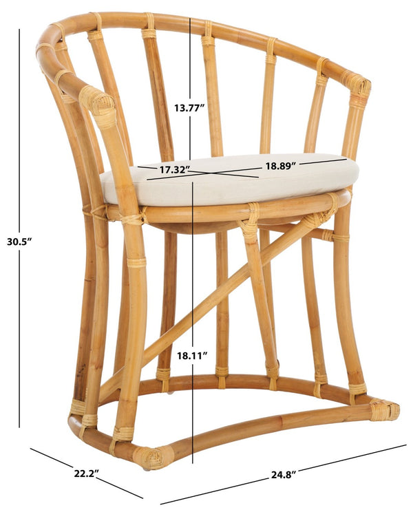 Safavieh Bates Rattan Accent Chair - Modern Balinese Design With Curved Silhouette For Timeless Elegance WIK6500B