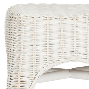 Safavieh Percy Wicker Counter Stool – Timeless Cottage Charm, Distressed White Finish, Comfortable Seating & Durability WIK6501A