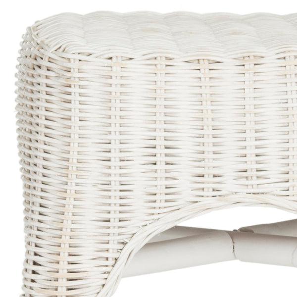Safavieh Percy Wicker Counter Stool – Timeless Cottage Charm, Distressed White Finish, Comfortable Seating & Durability WIK6501A