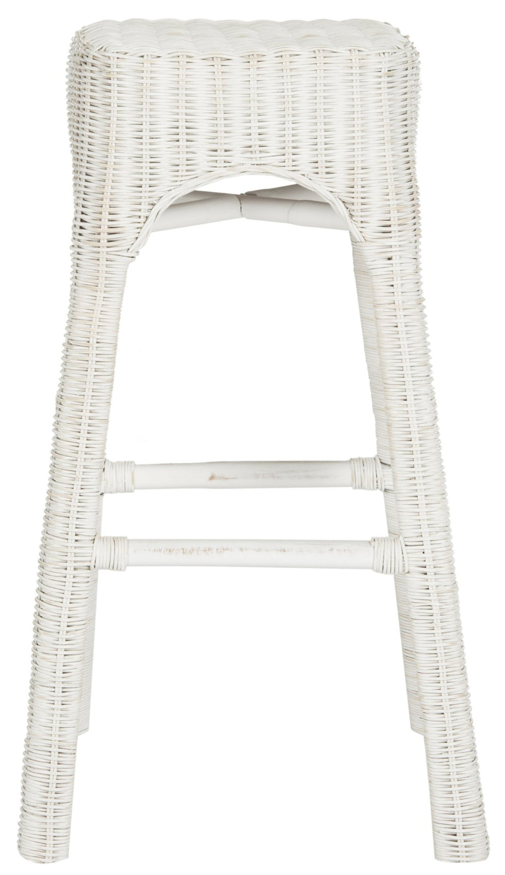 Safavieh Percy Wicker Counter Stool – Timeless Cottage Charm, Distressed White Finish, Comfortable Seating & Durability WIK6501A