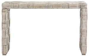 Safavieh Adkin Coastal-Chic Console Table - Elegant Kubu Design For Entryways, Living Spaces & Hallways White WIK6502A