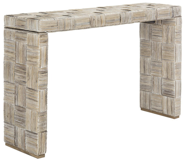 Safavieh Adkin Coastal-Chic Console Table - Elegant Kubu Design For Entryways, Living Spaces & Hallways White WIK6502A